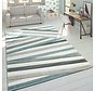 Laagpolig Vloerkleed Lareva - Gestreept Design - Creme / Multi