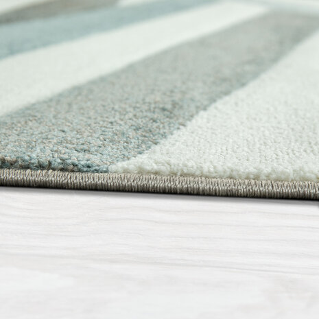 Laagpolig Vloerkleed Lareva - Gestreept Design - Creme / Multi