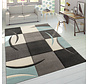 Laagpolig Vloerkleed Lareva - Geblokt Design - Turquoise