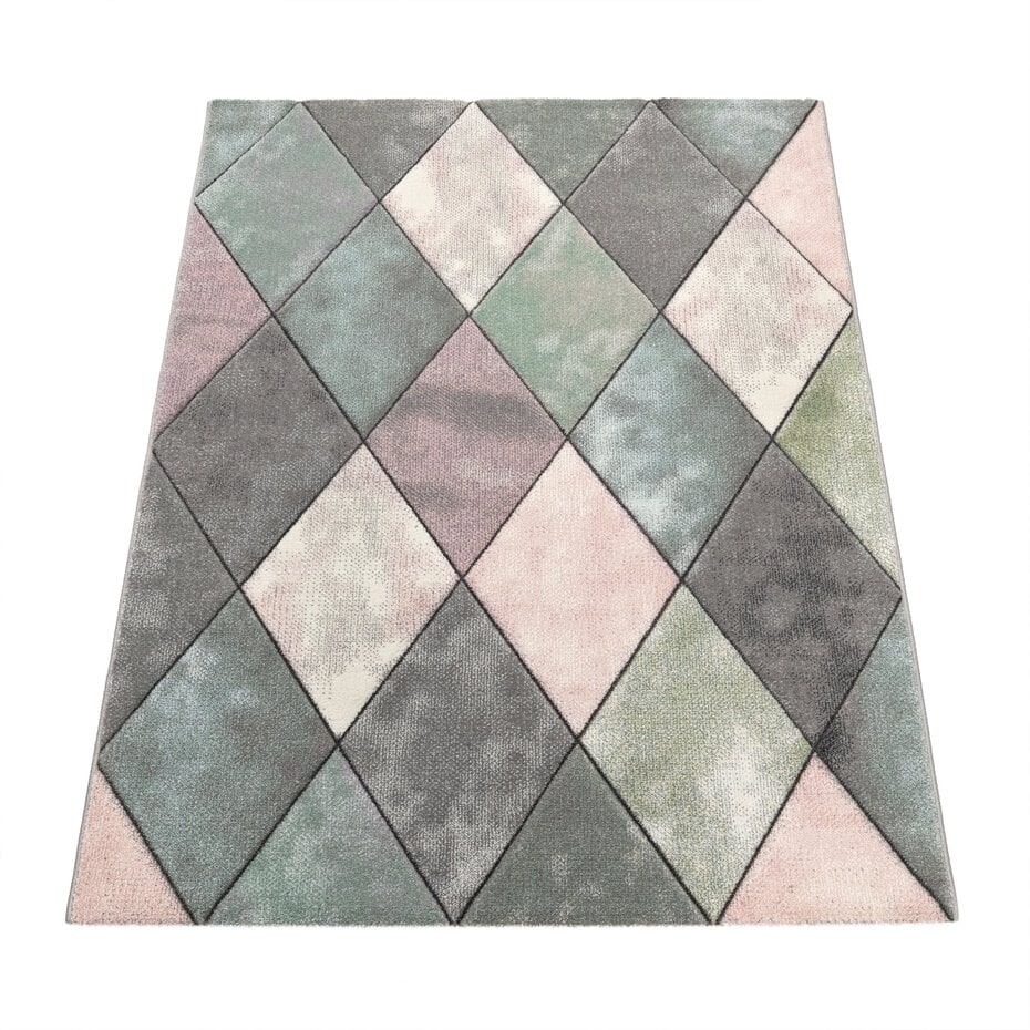 Laagpolig Vloerkleed Lareva - Geruit Design - Multi