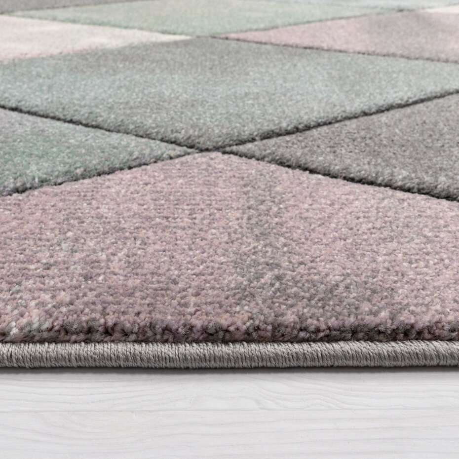 Laagpolig Vloerkleed Lareva - Geruit Design - Multi