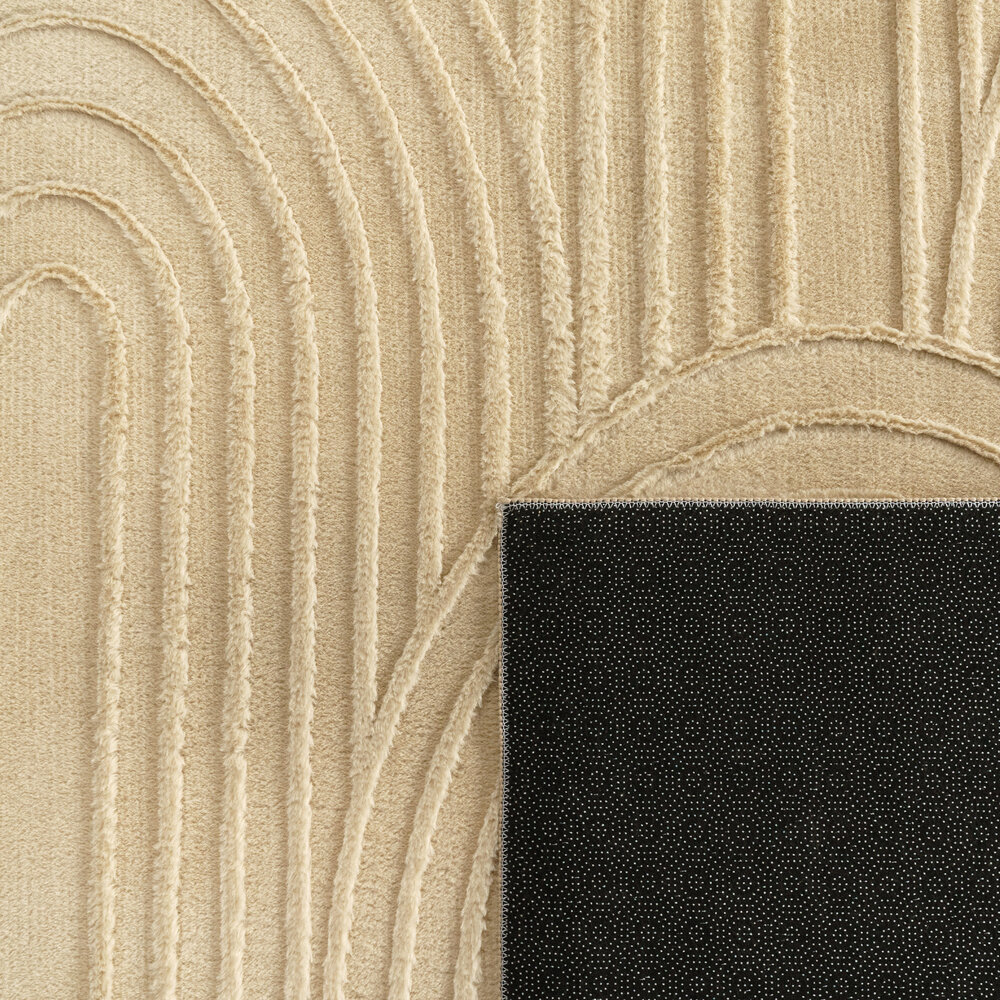 Wasbaar Japandi vloerkleed - Lely Beige Wasbaar Japandi vloerkleed - Lely Beige