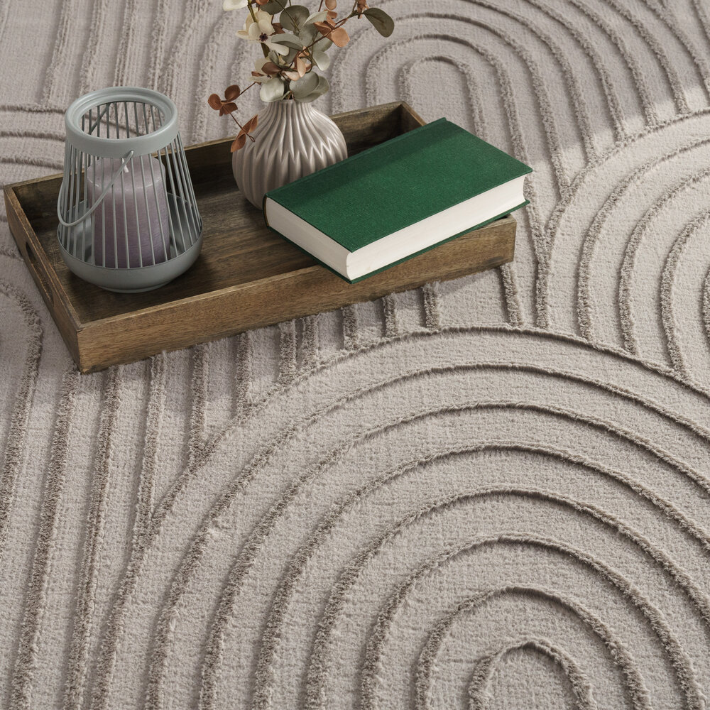 Wasbaar Japandi vloerkleed - Lely Grijs