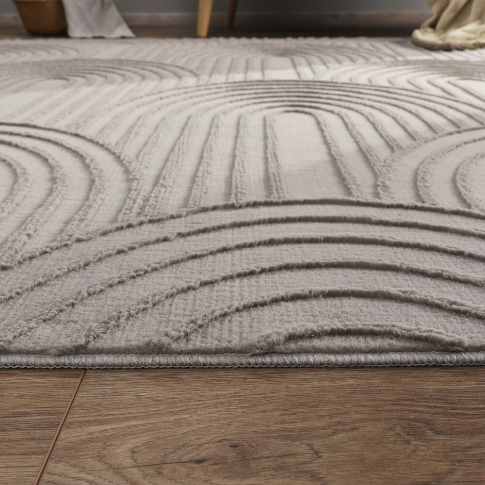 Wasbaar Japandi vloerkleed - Lely Grijs