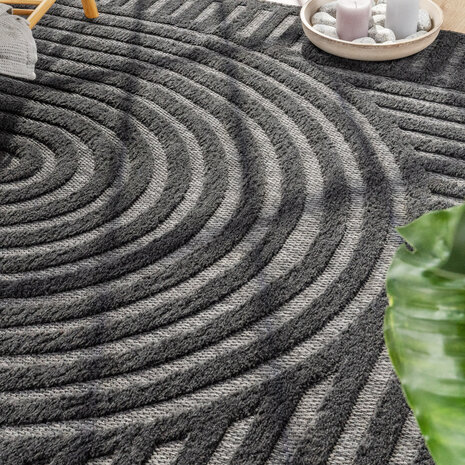 Binnen- en buitenkleed - Livotta Japandi Antraciet Binnen- en buitenkleed - Livotta Japandi Antraciet