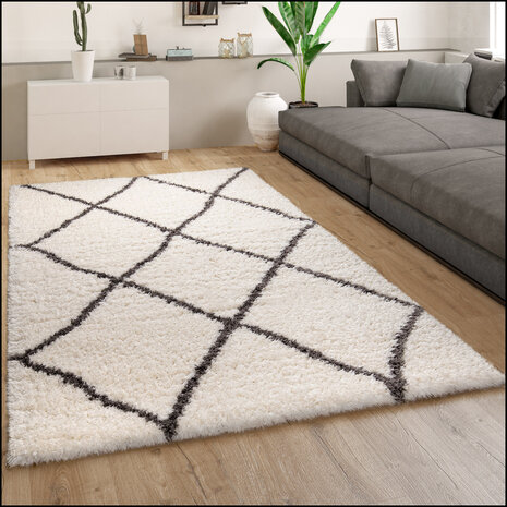 Hoogpolig Vloerkleed Berber Maginto - Creme