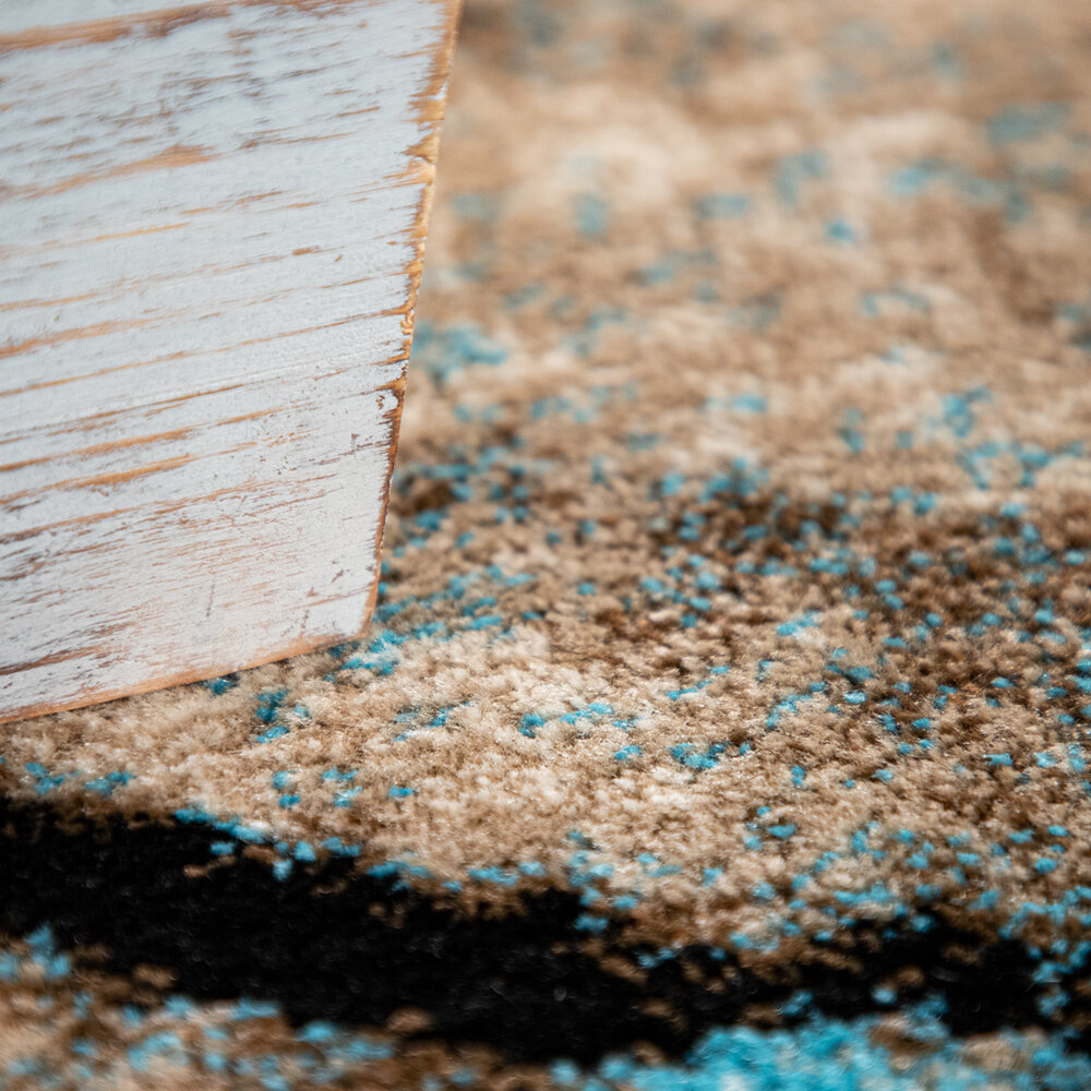 Laagpolig Vloerkleed Metr - Geruit Design - Bruin Laagpolig Vloerkleed Metr - Geruit Design - Bruin