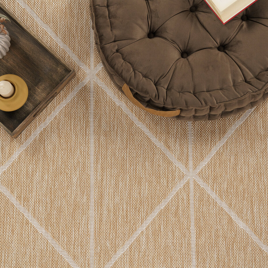 Laagpolig Vloerkleed Modilia - Geo - Beige Laagpolig Vloerkleed Modilia - Geo - Beige