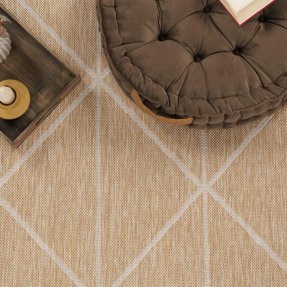 Laagpolig Vloerkleed Modilia - Geo - Beige Laagpolig Vloerkleed Modilia - Geo - Beige