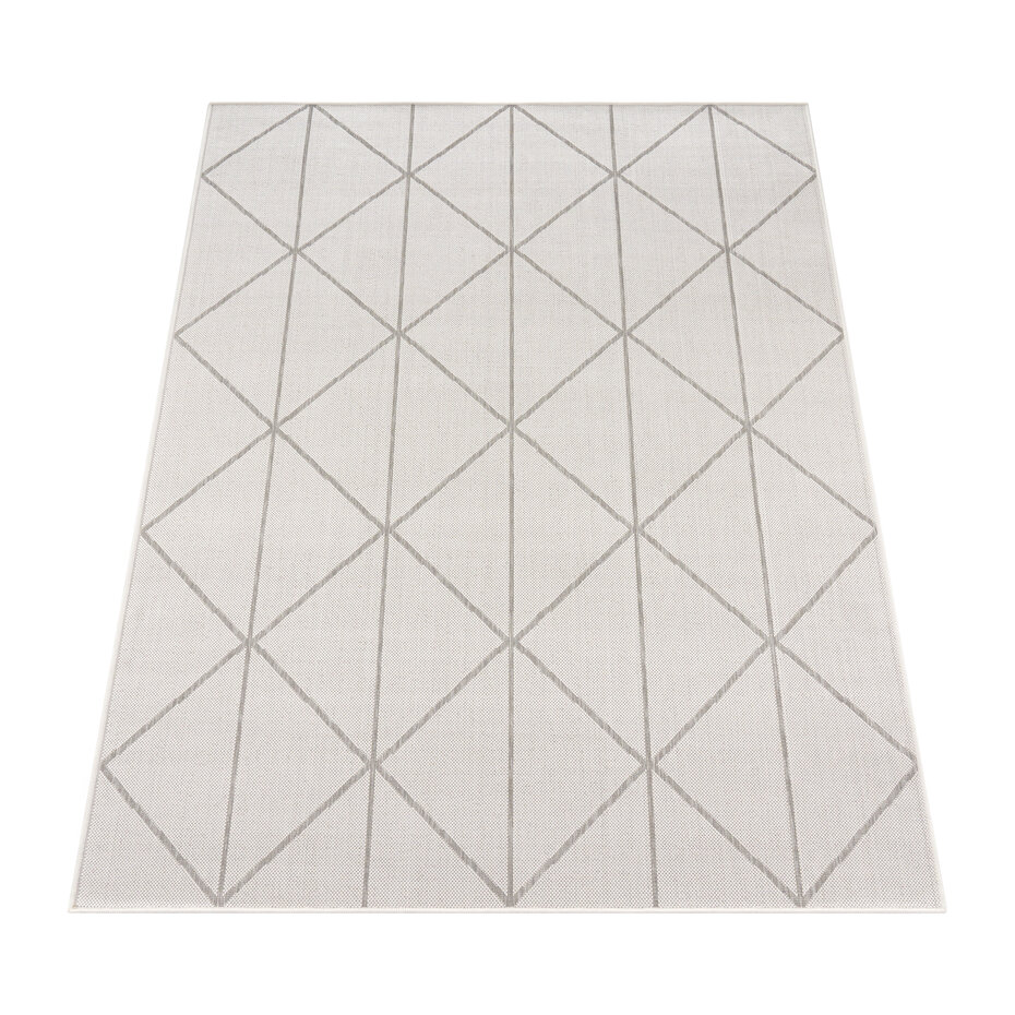 Laagpolig Vloerkleed Modilia - Geo - Wit