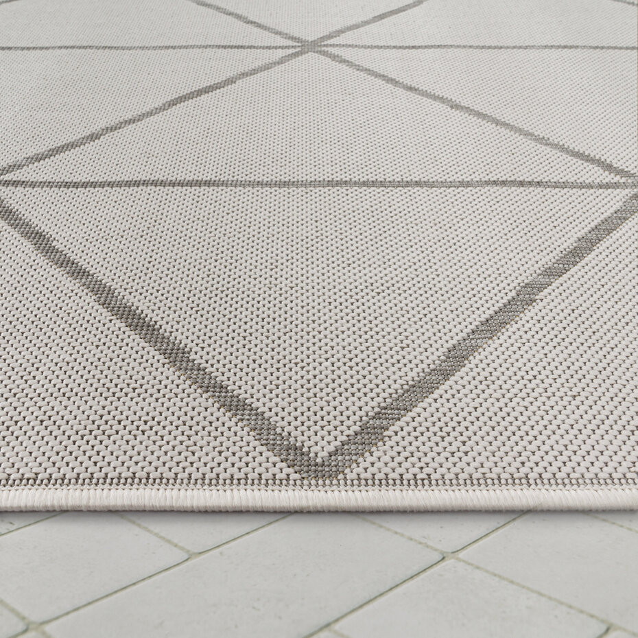 Laagpolig Vloerkleed Modilia - Geo - Wit