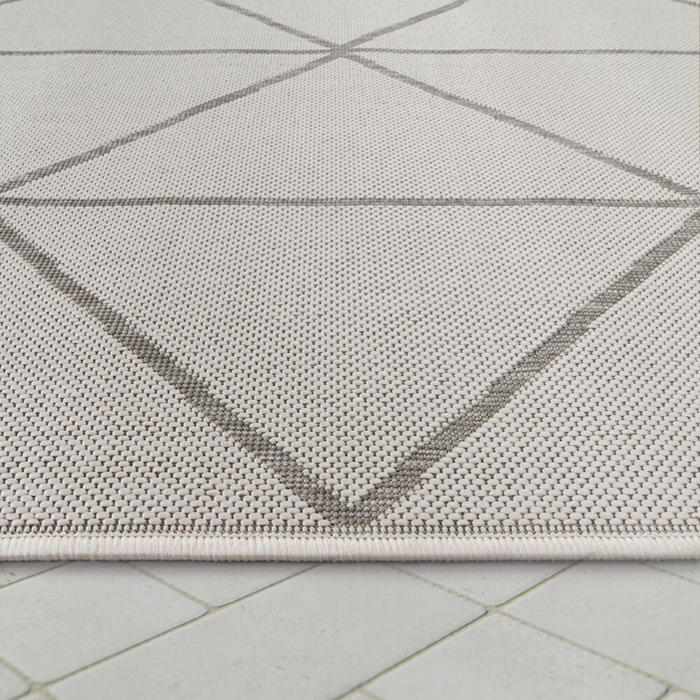 Laagpolig Vloerkleed Modilia - Geo - Wit