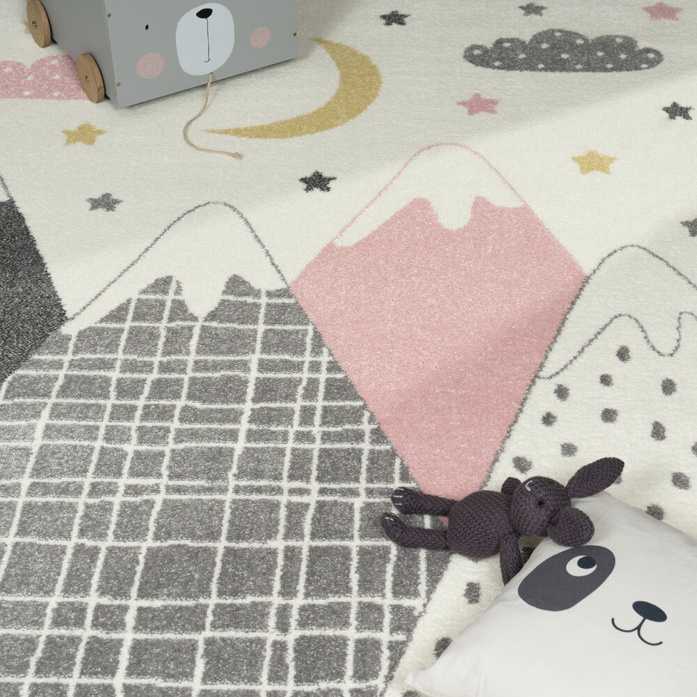 Kinderkamer Vloerkleed - Ninaro - Bergen - Roze