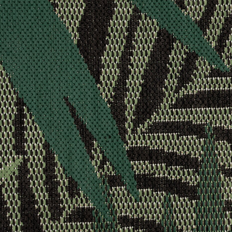 Binnen en Buitenkleed Ostivia - Gebloemd - Zwart