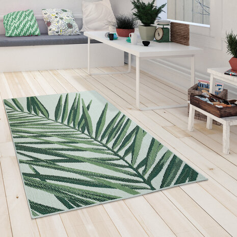 Binnen en Buitenkleed Ostivia - Gebloemd - Groen