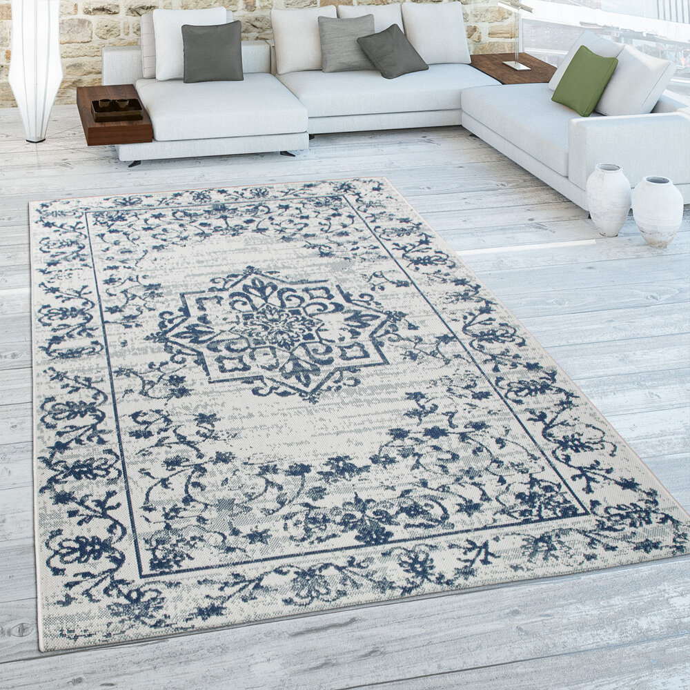Binnen en Buitenkleed Ostivia - Vintage - Blauw