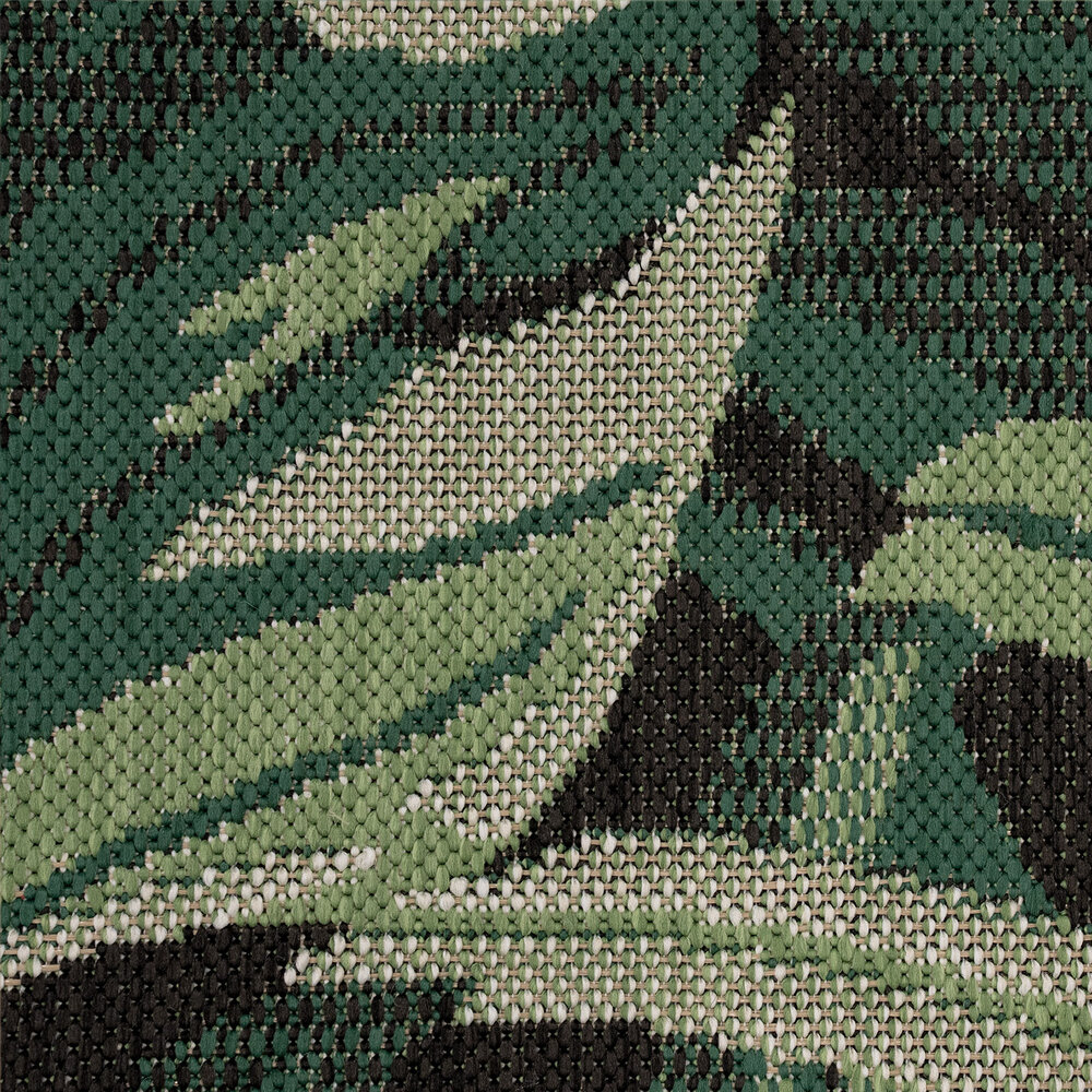 Binnen en Buitenkleed Ostivia - Gebloemd - Zwart