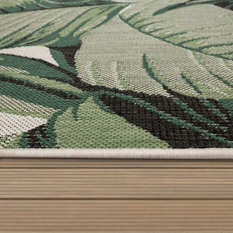 Binnen en Buitenkleed Ostivia - Gebloemd - Groen