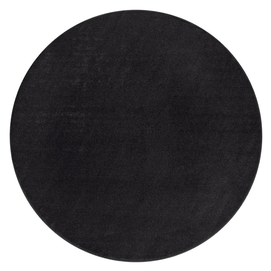 Laagpolig Effen Uni Vloerkleed Porera - Zwart Laagpolig Effen Uni Vloerkleed Porera - Zwart