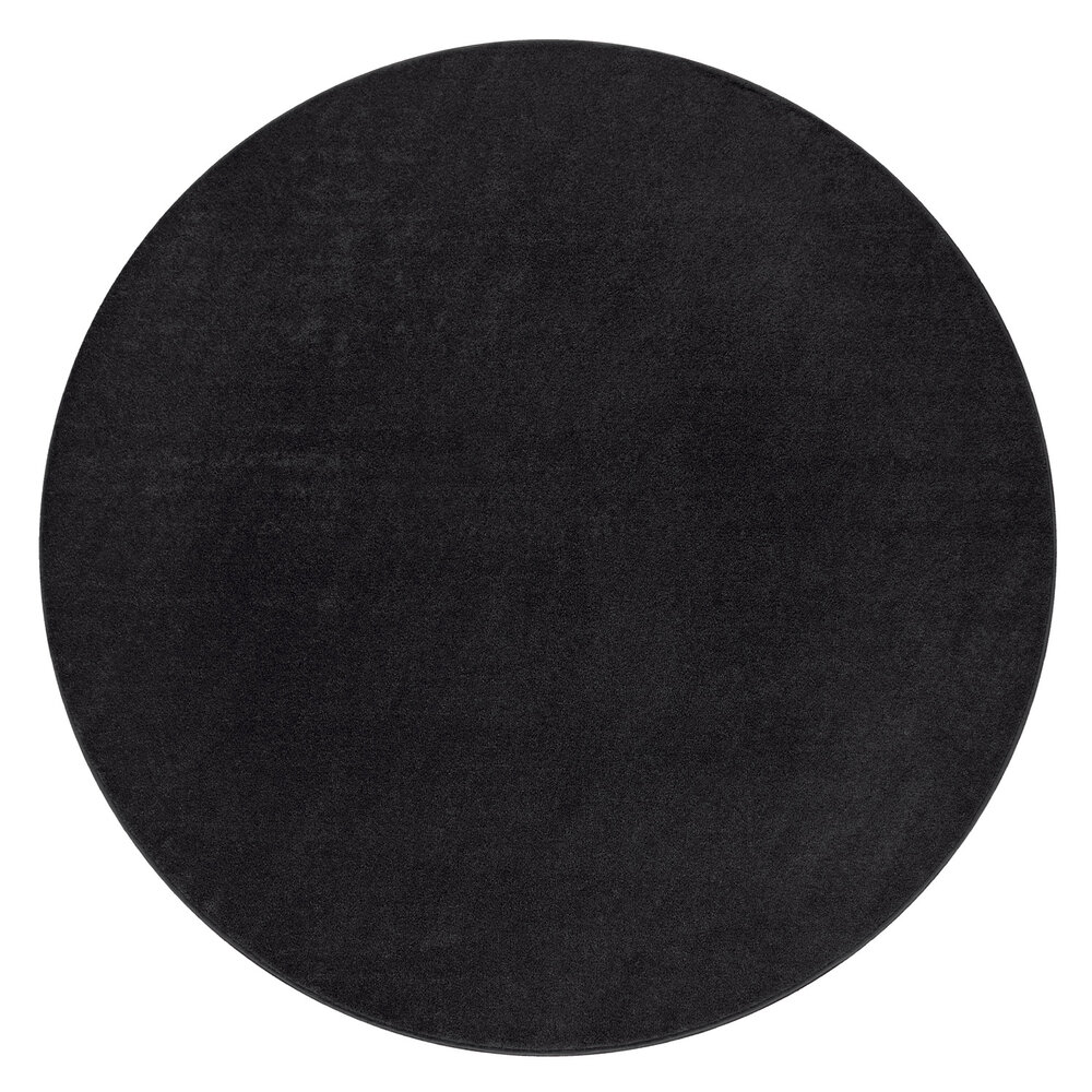 Laagpolig Effen Uni Vloerkleed Porera - Zwart Laagpolig Effen Uni Vloerkleed Porera - Zwart