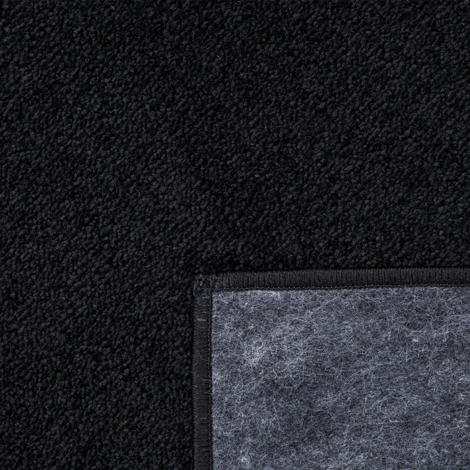 Laagpolig Effen Uni Vloerkleed Porera - Zwart Laagpolig Effen Uni Vloerkleed Porera - Zwart
