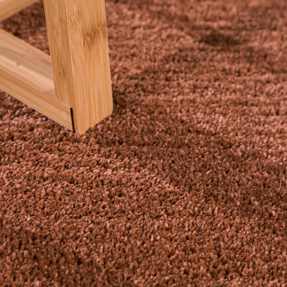 Laagpolig Effen Uni Vloerkleed Porera - Koper Laagpolig Effen Uni Vloerkleed Porera - Koper