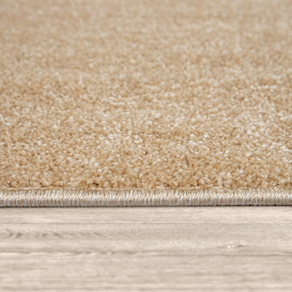 Laagpolig Effen Uni Vloerkleed Porera - Goud