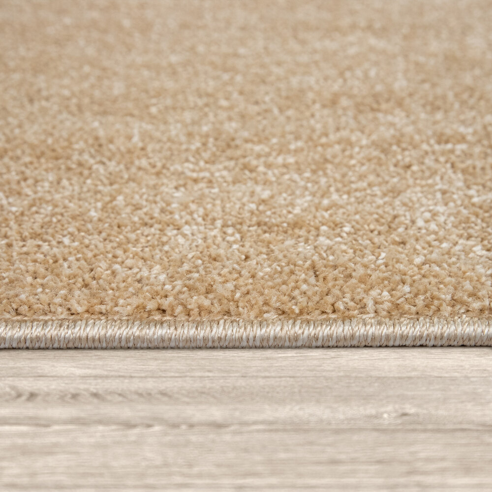 Laagpolig Effen Uni Vloerkleed Porera - Goud