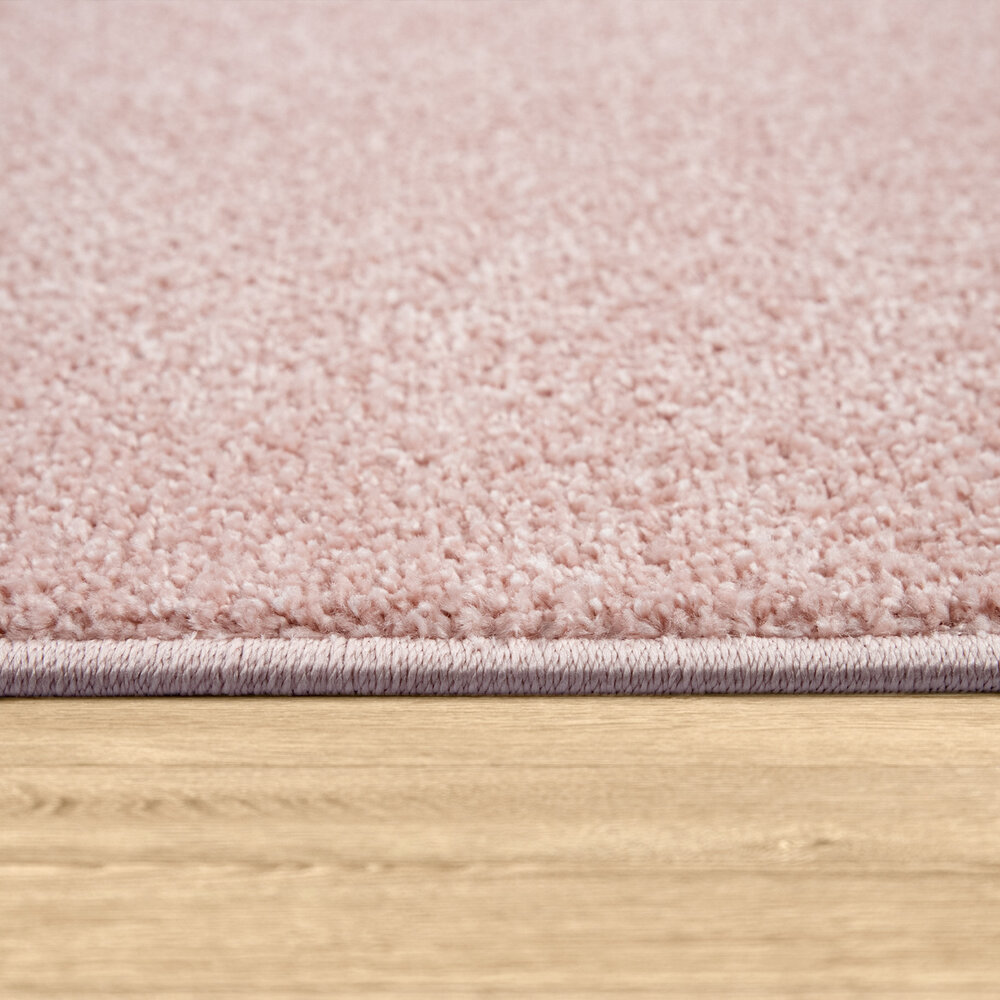 Laagpolig Effen Uni Vloerkleed Porera - Roze Laagpolig Effen Uni Vloerkleed Porera - Roze