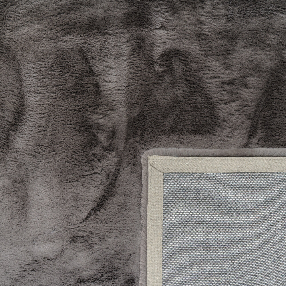 Hoogpolig Rabbit Plus Vloerkleed - Effen Uni - Antraciet