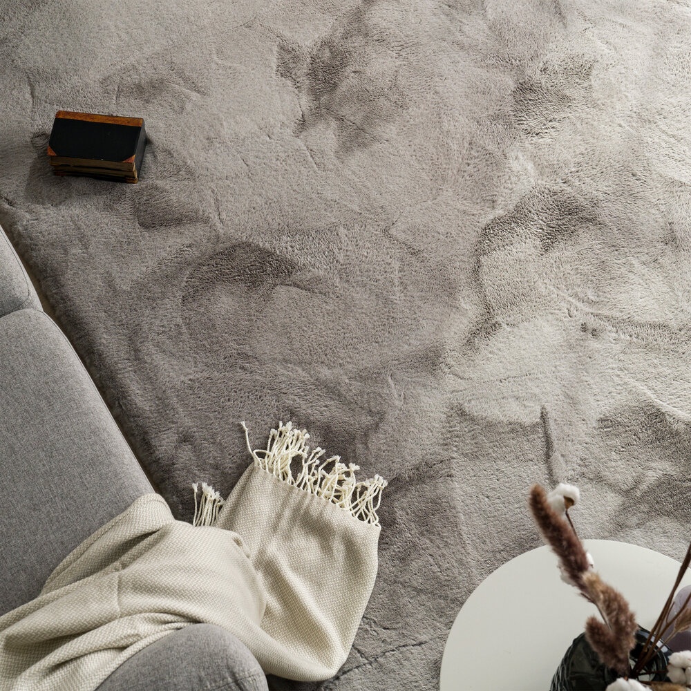 Hoogpolig Rabbit Plus Vloerkleed - Effen Uni - Grijs Hoogpolig Rabbit Plus Vloerkleed - Effen Uni - Grijs