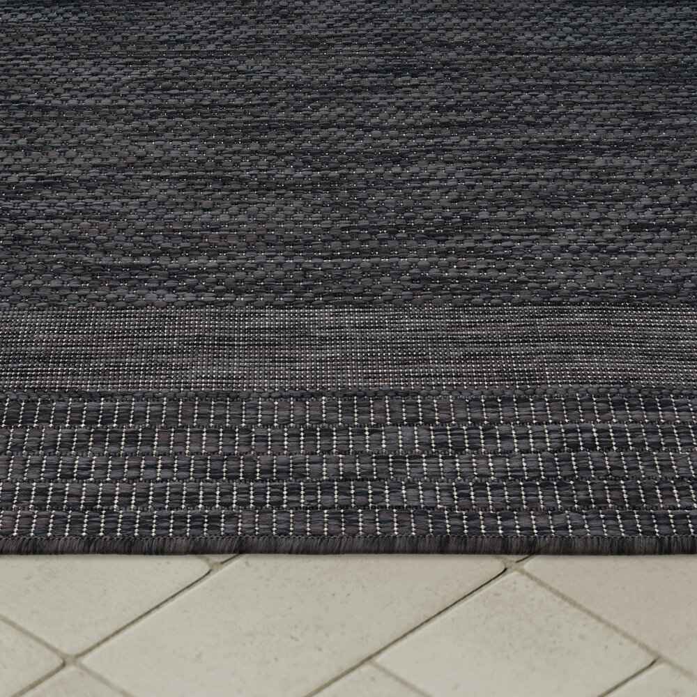 Binnen & Buitenkleed Romile - Kader / Lijstmotief - Antraciet