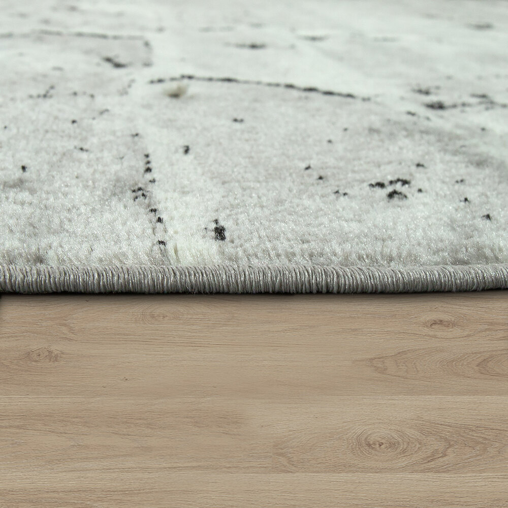 Teppich-Traum Modern woonkamertapijt met golven design in zwart grijs antraciet - onderhoudsvriendelijk en duurzaam afmetingen 200 x 280 cm
