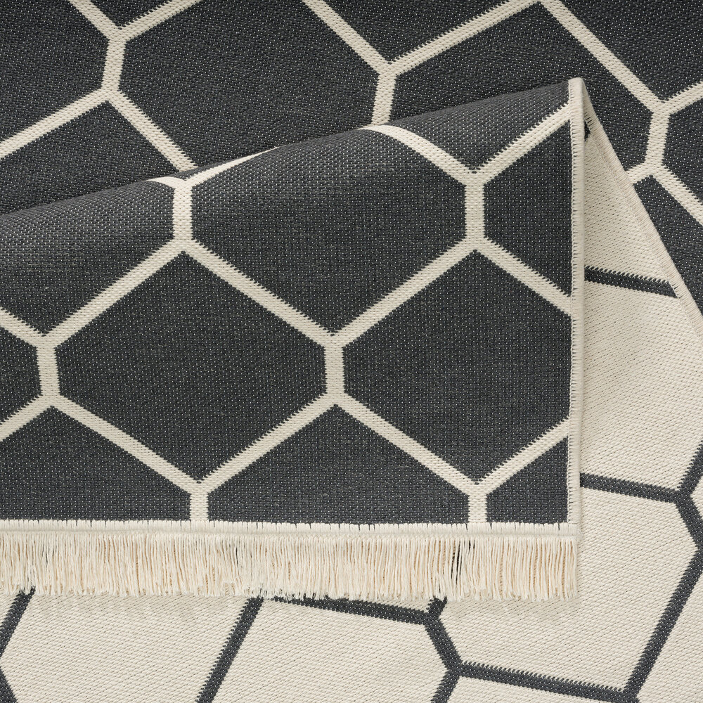 Laagpolig Skalima Scandi Kelim - Antraciet