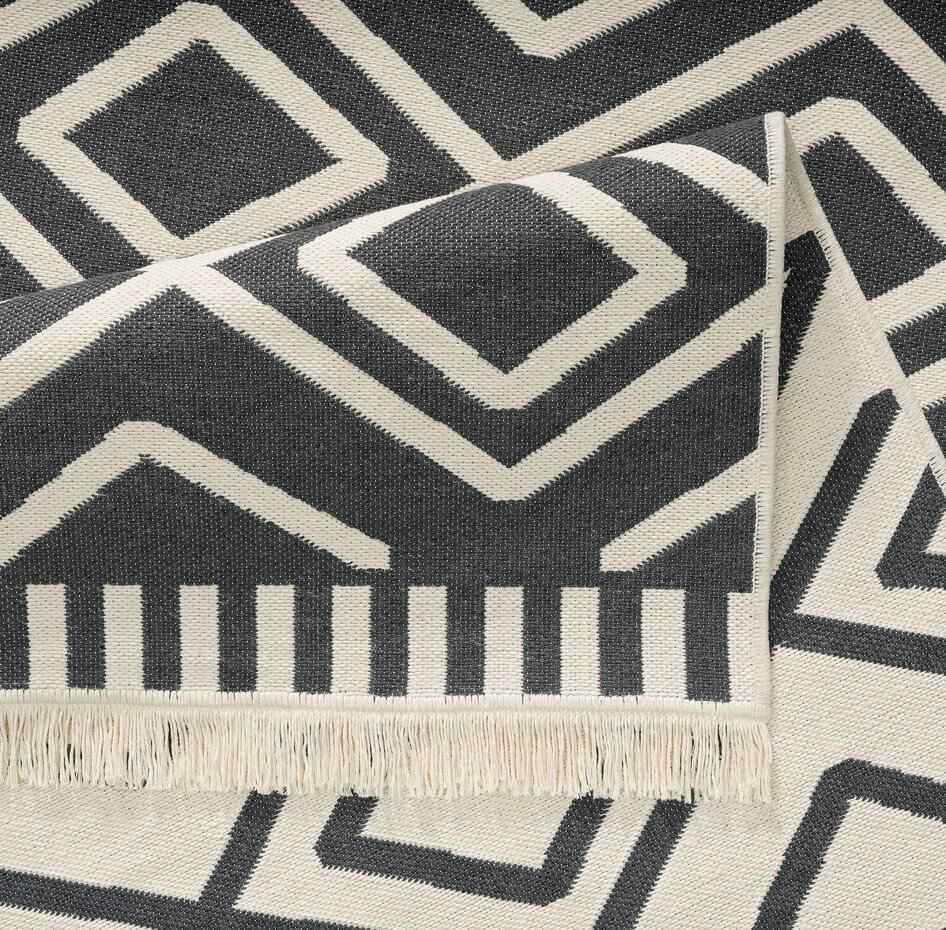 Laagpolig Skalima Scandi Kelim - Antraciet Laagpolig Skalima Scandi Kelim - Antraciet
