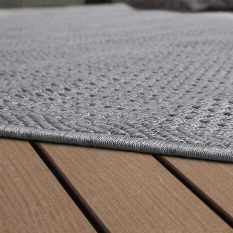 Binnen & Buitenkleed Timiso - Effen Uni - Grijs