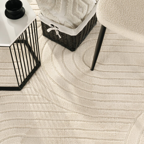 Laagpolig Japandi Vloerkleed Tokyo - Creme