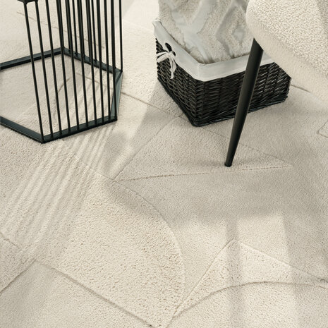 Laagpolig Japandi Vloerkleed Tokyo - Creme