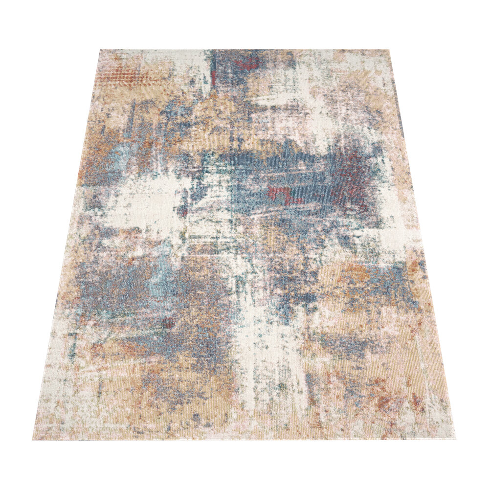 Abstract buitenkleed - Torana Oranje/Blauw