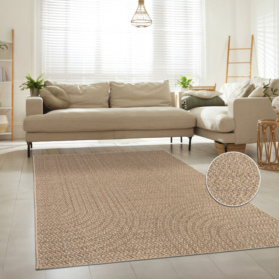 Jute binnen- en buitenkleed - Warilia Japandi Beige