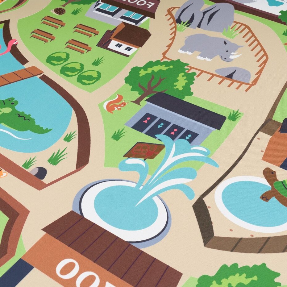 Speelkleed - Binola Dierentuin Groen/Beige Speelkleed - Binola Dierentuin Groen/Beige