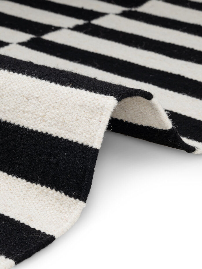 Wollen vloerkleed - Donna Zwart/Wit Wollen vloerkleed - Donna Zwart/Wit