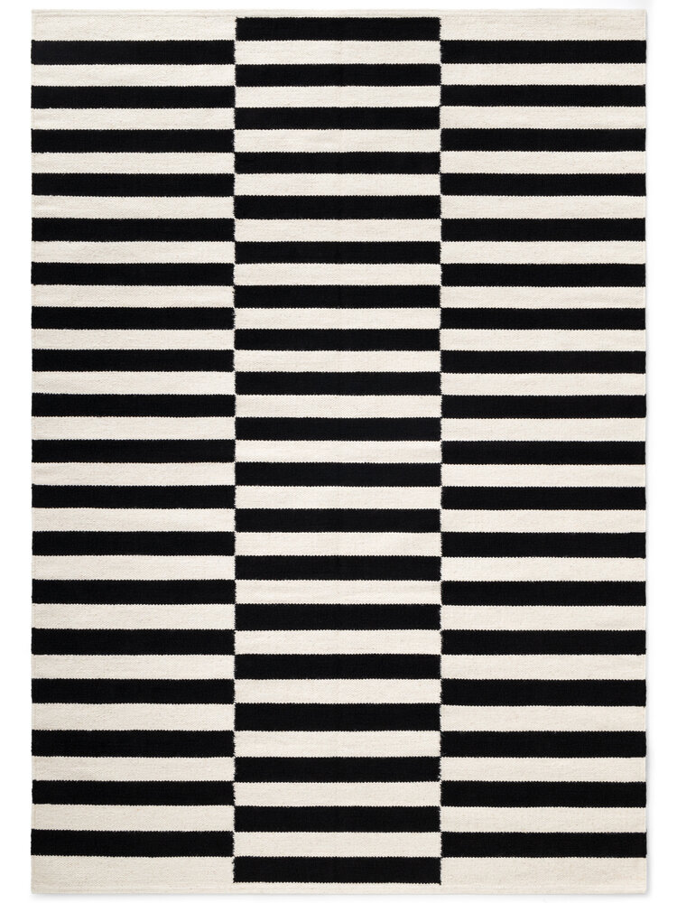 Wollen vloerkleed - Donna Zwart/Wit Wollen vloerkleed - Donna Zwart/Wit