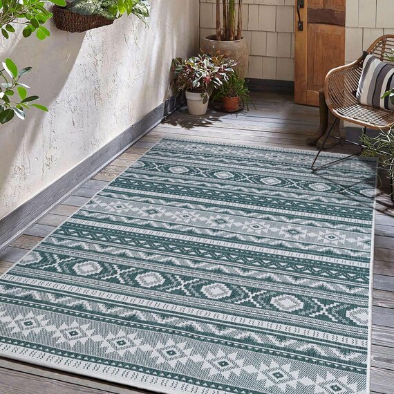 Jute Vloerkleed Rechthoek Naturel/Antraciet