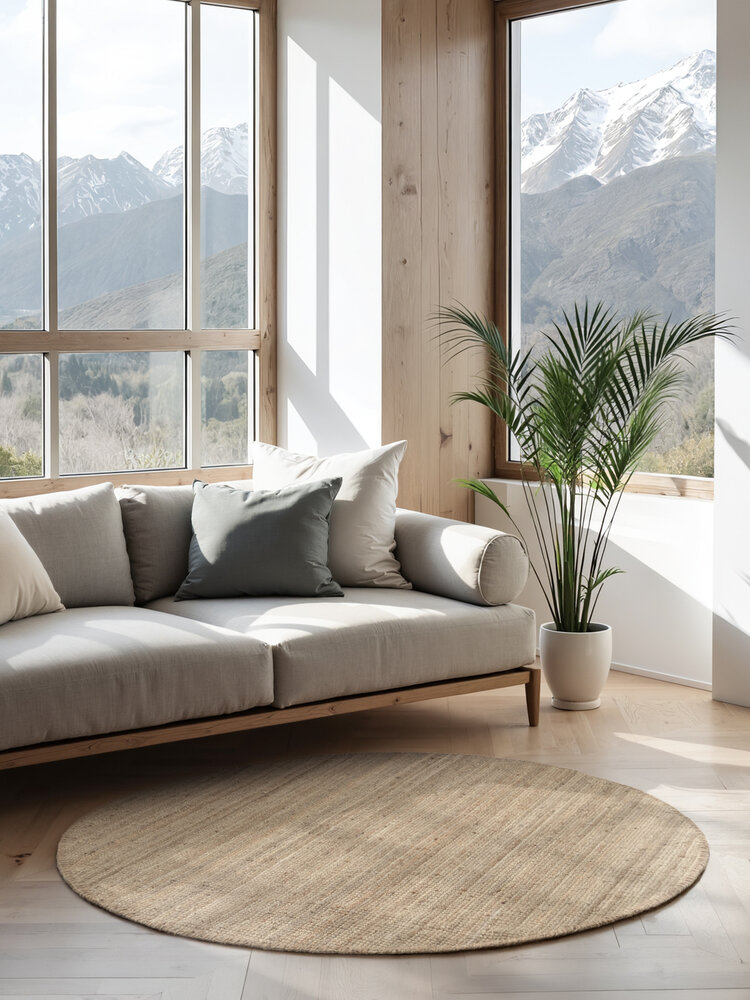 Jute vloerkleed rond -  Bouclé Jaipur Taupe