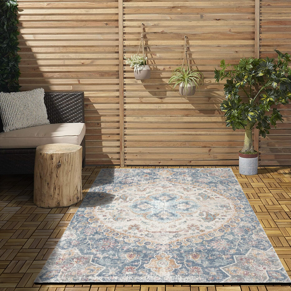 Vintage buitenkleed - Torana Blauw/Multi Vintage buitenkleed - Torana Blauw/Multi