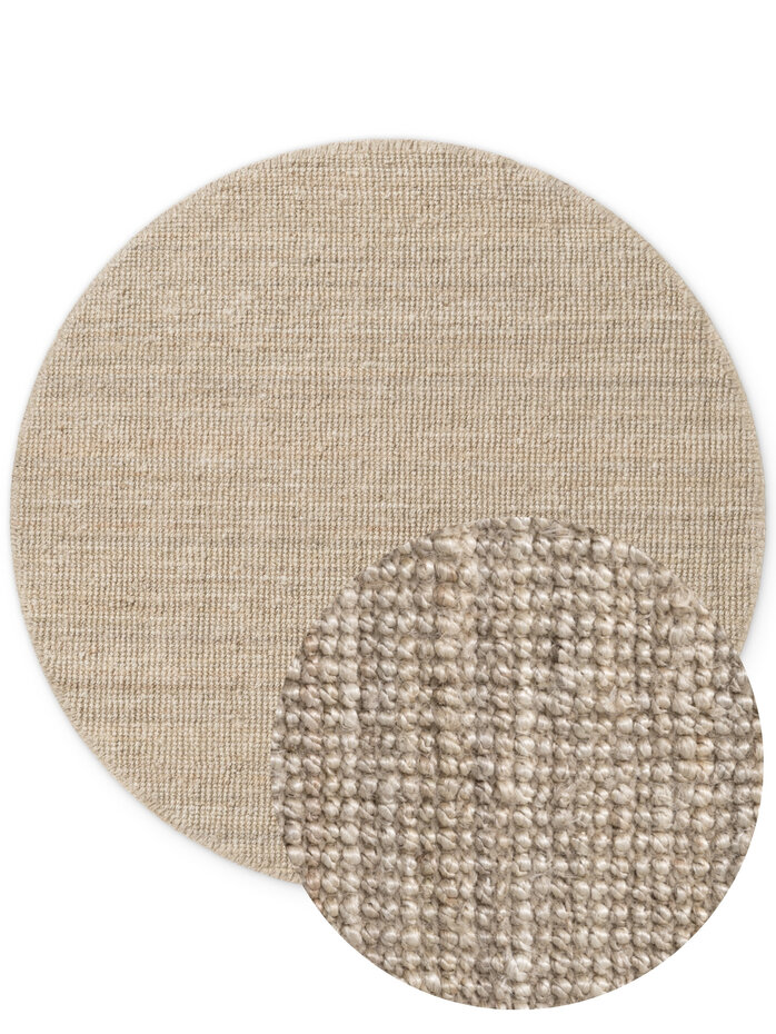 Jute vloerkleed rond - Bouclé Jaipur Crème Jute vloerkleed rond - Bouclé Jaipur Crème
