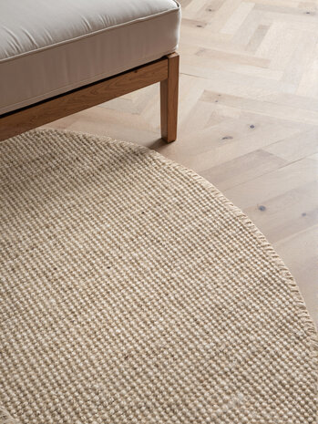 Rond Handgeweven Jute vloerkleed - Bouclé Jaipur Crème