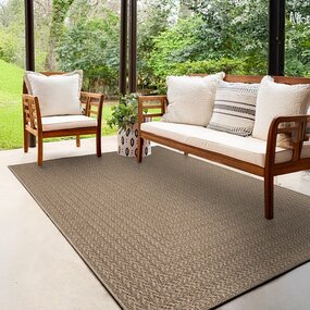 Jute binnen- en buitenkleed - Warilia Lijstmotief Beige