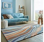 Wollen vloerkleed - Flow Abstract Blauw/Terra